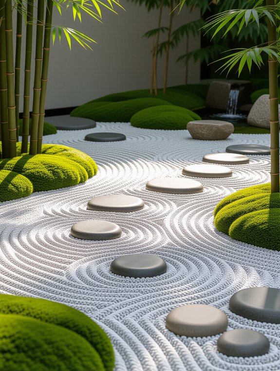 tranquil gravel patio design