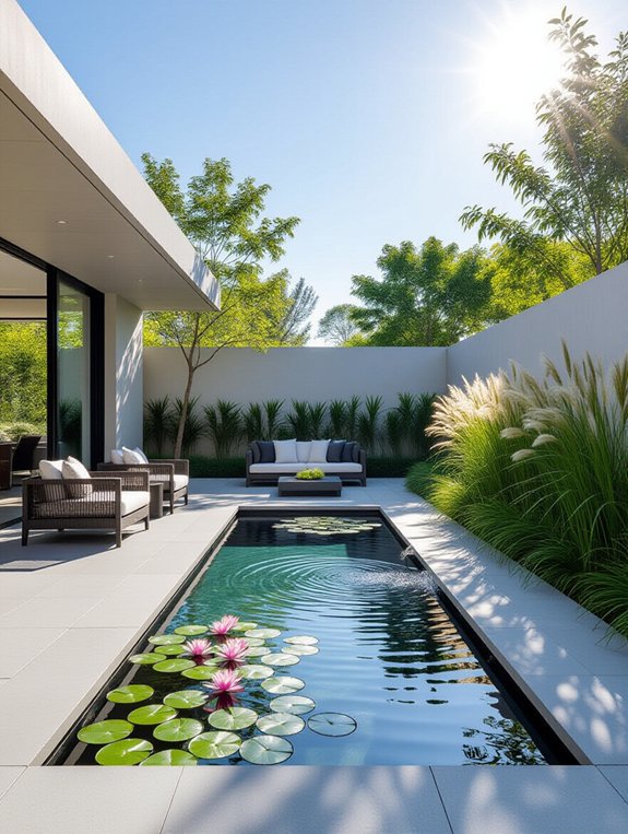 tranquil outdoor water feature