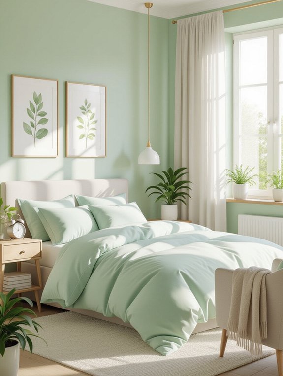 tranquil pastel green ambiance