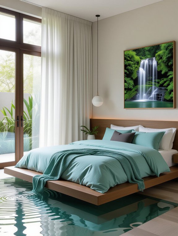 tranquil water inspired bedroom decor