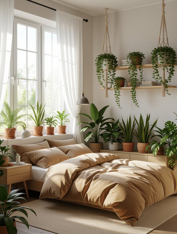 transform bedroom with plants