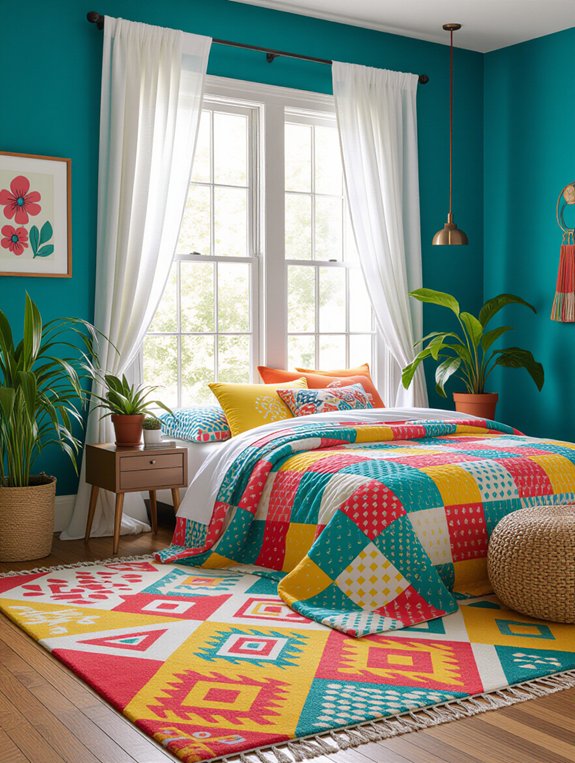 transform bedroom with rugs