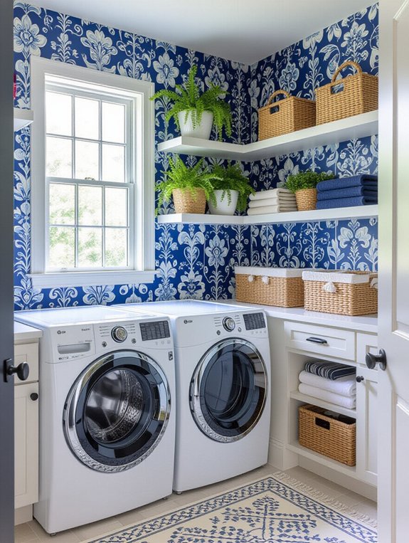 transform laundry with wallpaper
