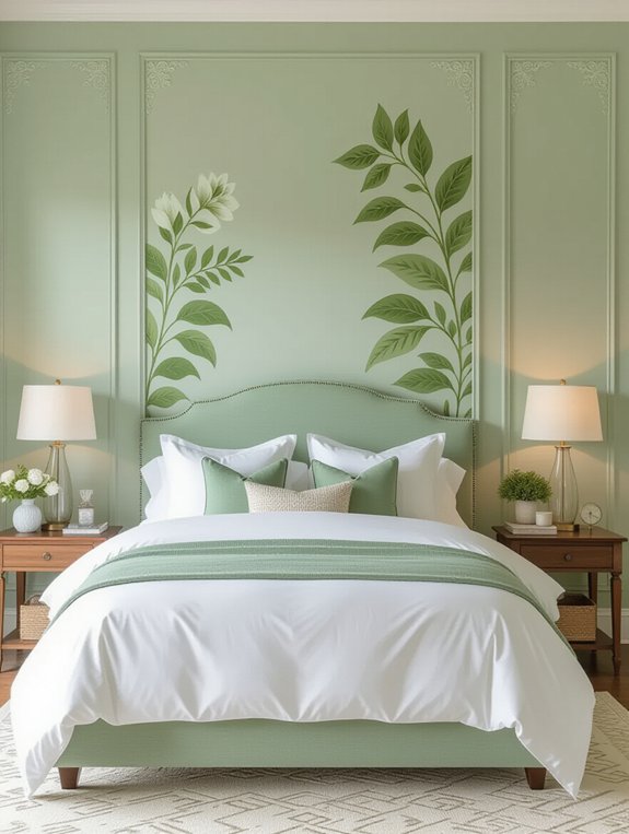 transformative sage green murals