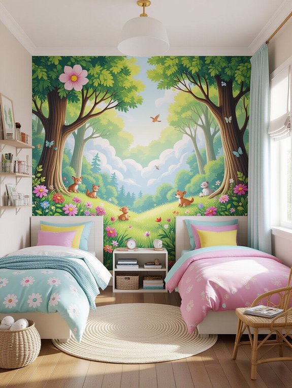 transformative shared bedroom murals