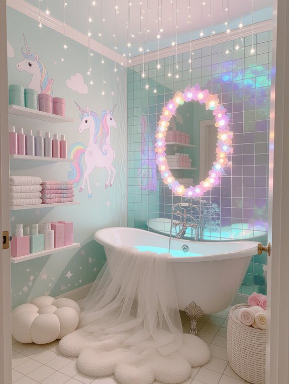 unicorn themed bathroom makeover