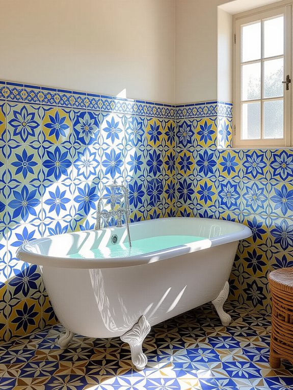 unique artistic bathroom tiles