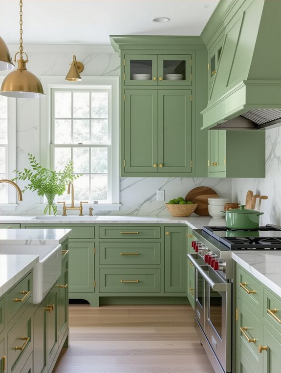 unique custom sage cabinets