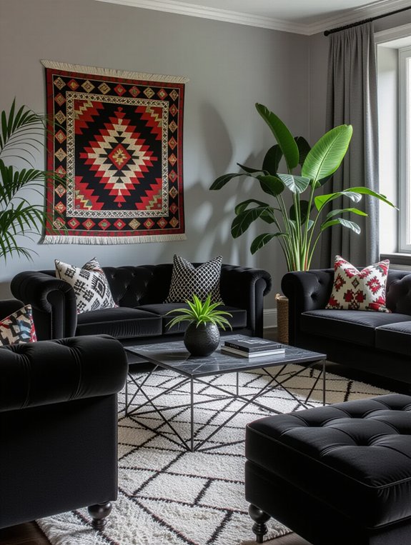 unique grey and black decor