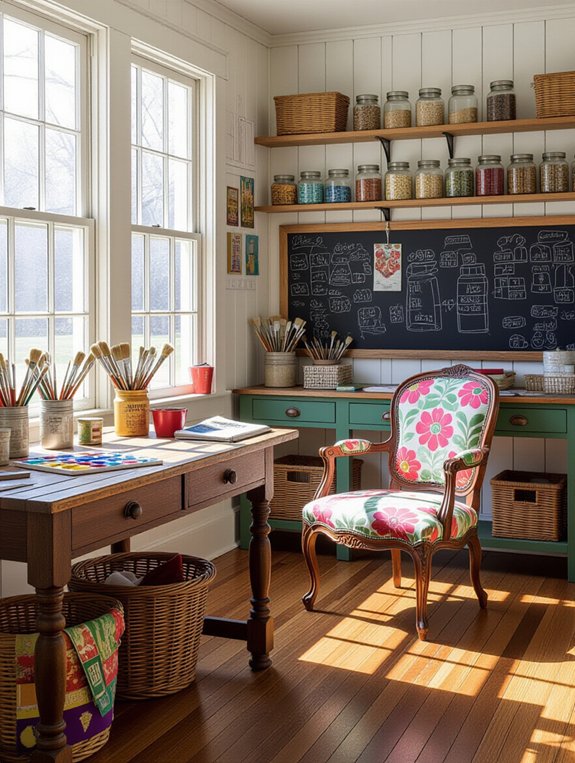 upcycled furniture craft area