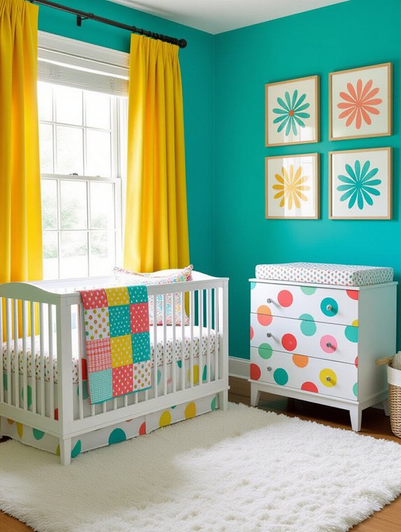 vibrant accents for nursery