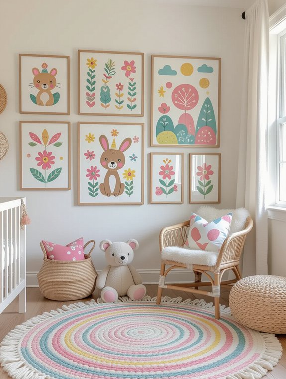 vibrant artistic gallery wall