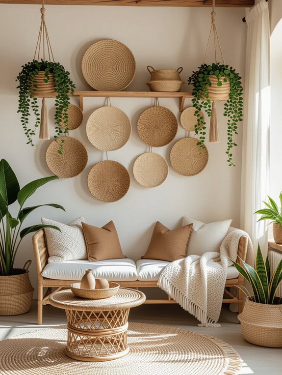 vibrant basket wall greenery