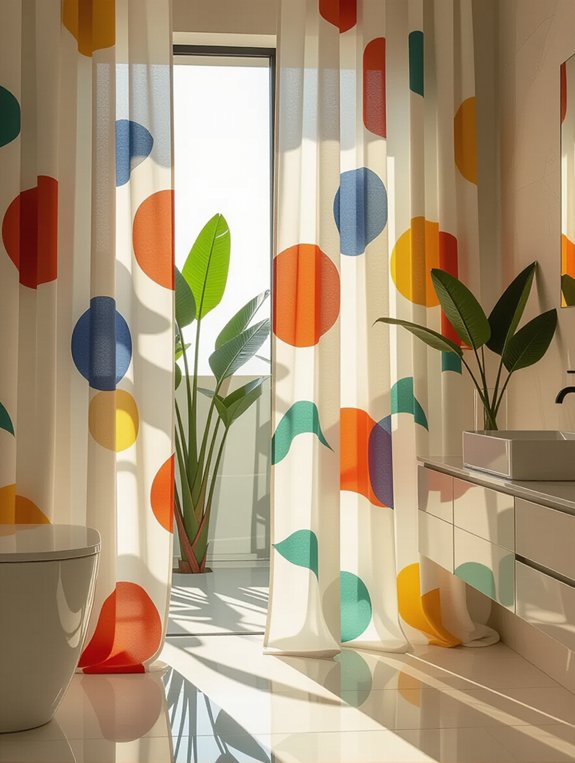 vibrant bathroom abstract art