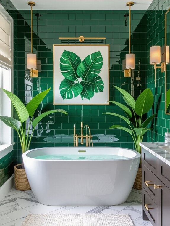 vibrant bathroom color transformation