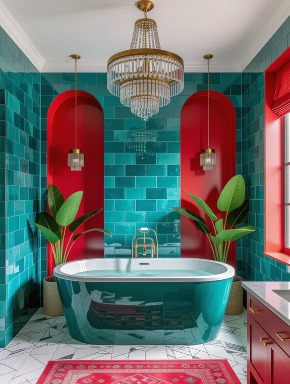 vibrant bathroom color transformation