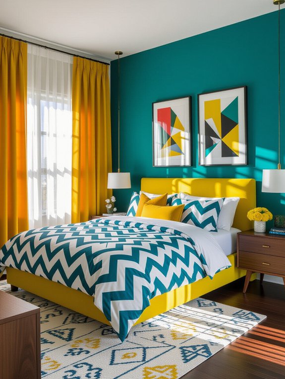 vibrant bedroom color transformation