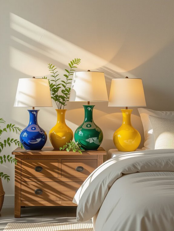 vibrant ceramic lamp decor