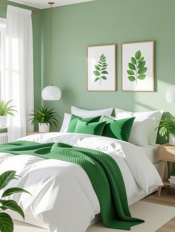vibrant chartreuse bedroom accents