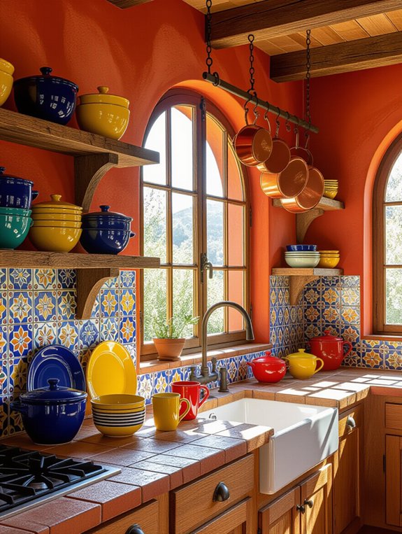 vibrant colorful ceramic dishware