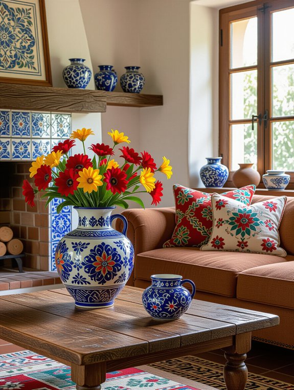 vibrant cultural ceramic accents