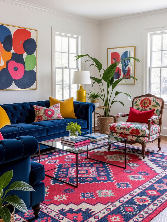 vibrant eclectic family room