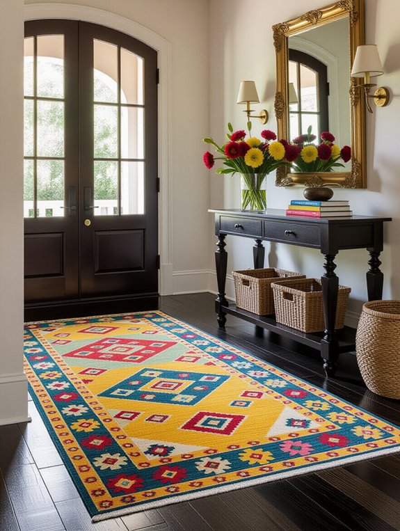vibrant entryway accent rugs