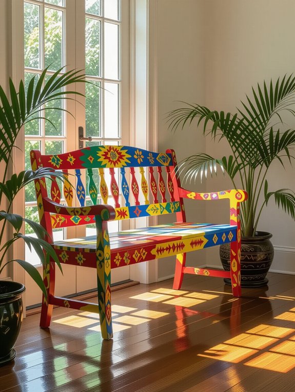 vibrant entryway bench ideas
