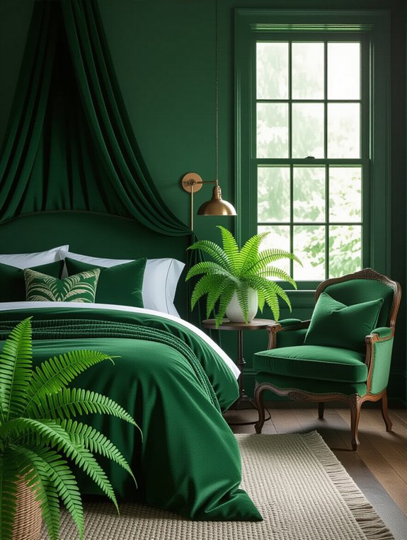 vibrant fern bedroom accents