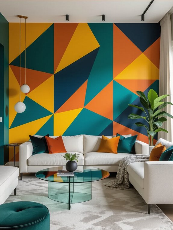 vibrant geometric wall patterns