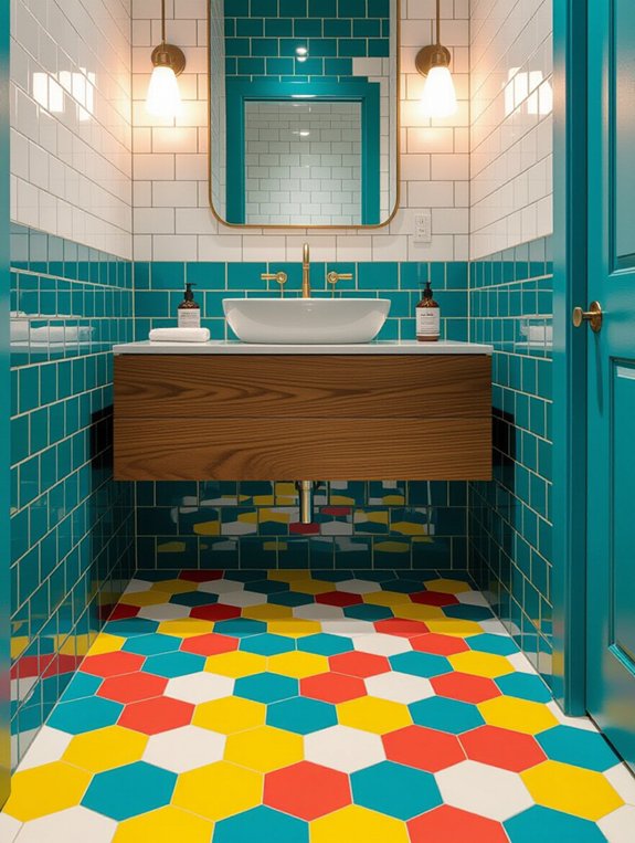 vibrant grout enhances tiles