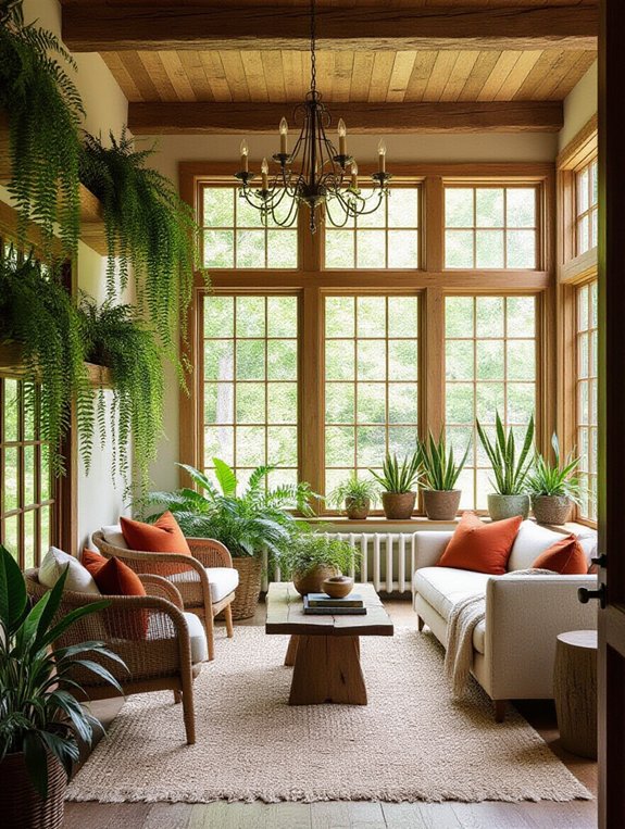 vibrant indoor greenery accents