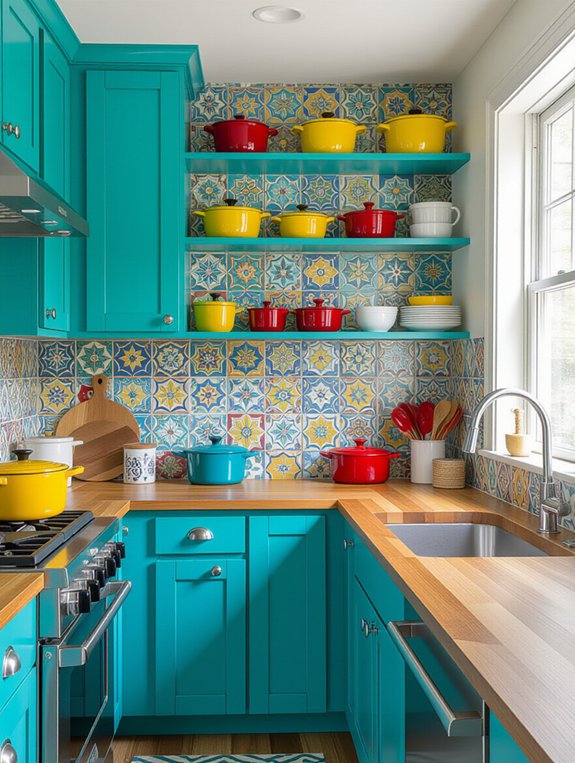 vibrant kitchen color accents