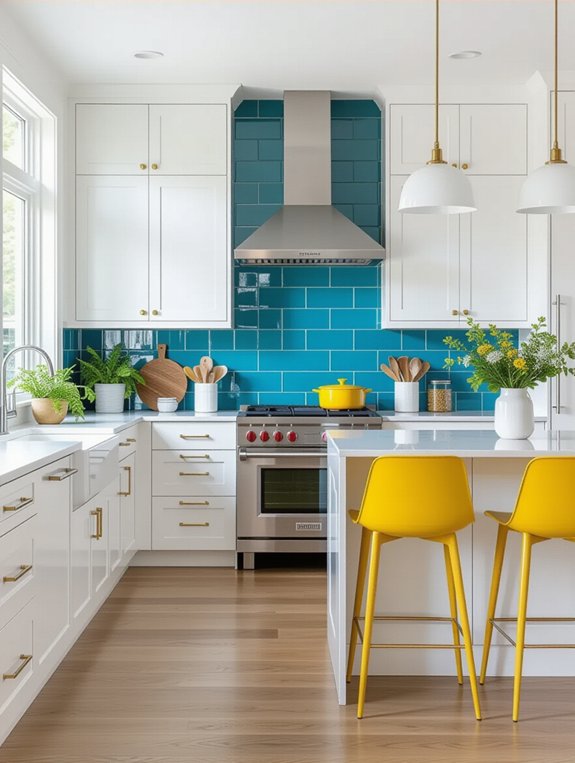 vibrant kitchen color accents