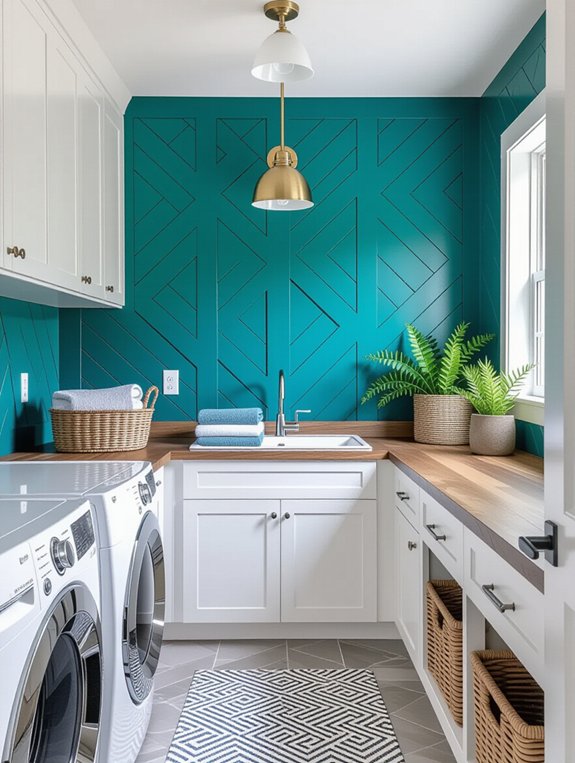 vibrant laundry room accents