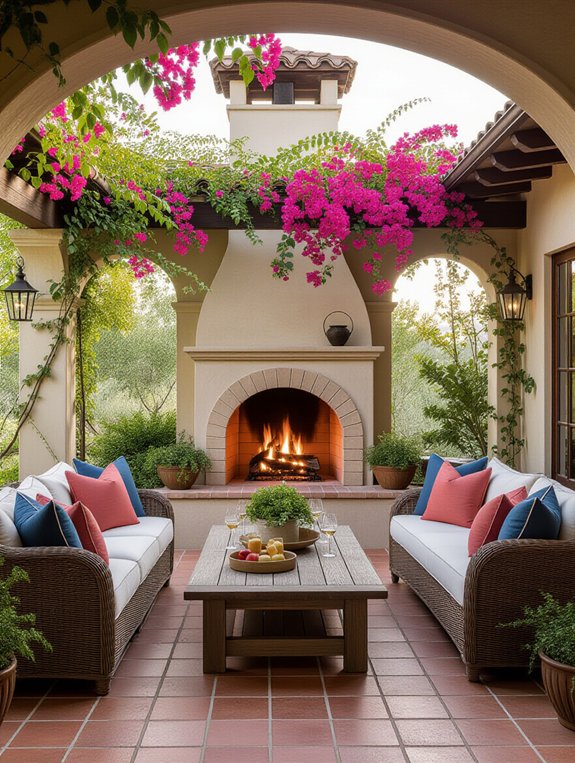 vibrant mediterranean outdoor lounge