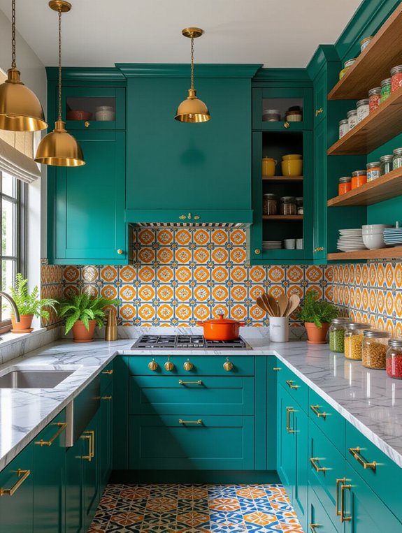 vibrant modern indian kitchen