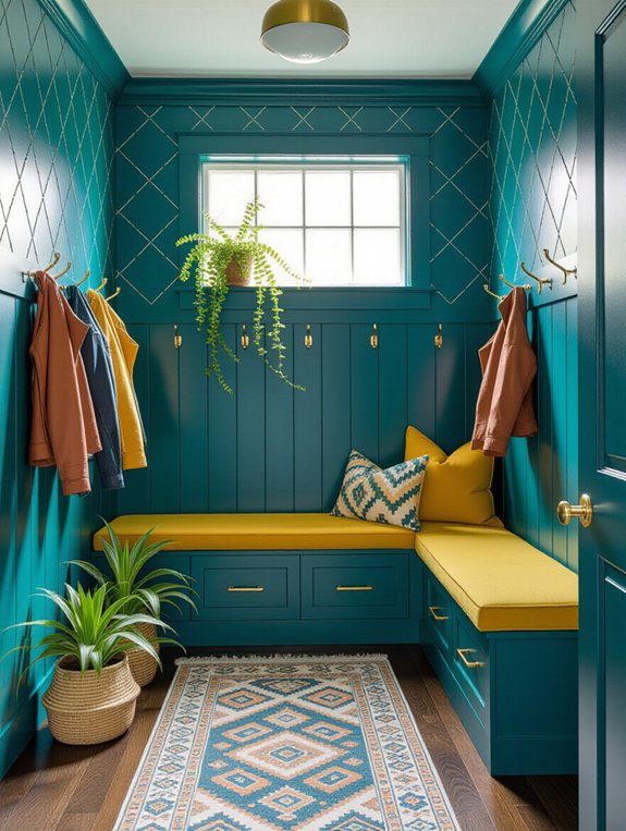 vibrant mud room accents