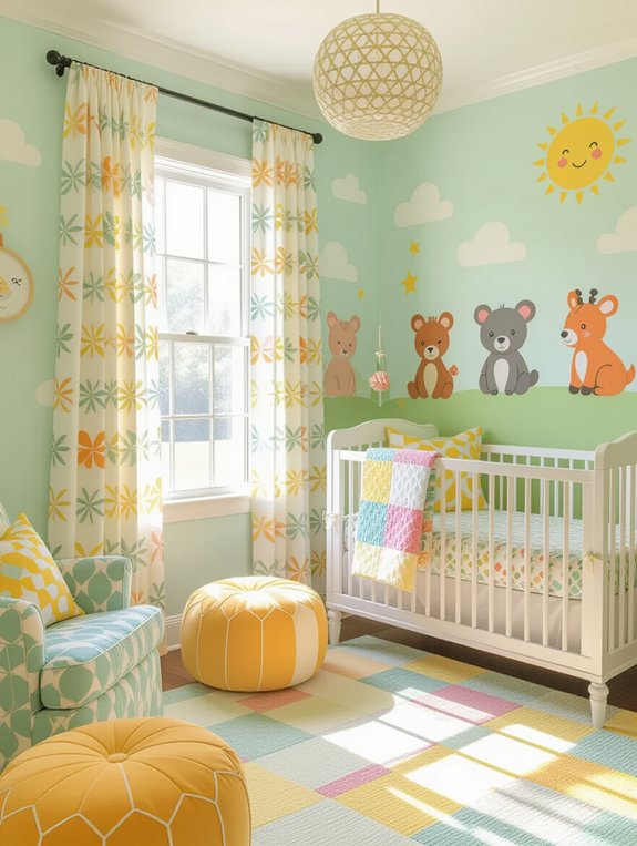 vibrant nursery decor accents