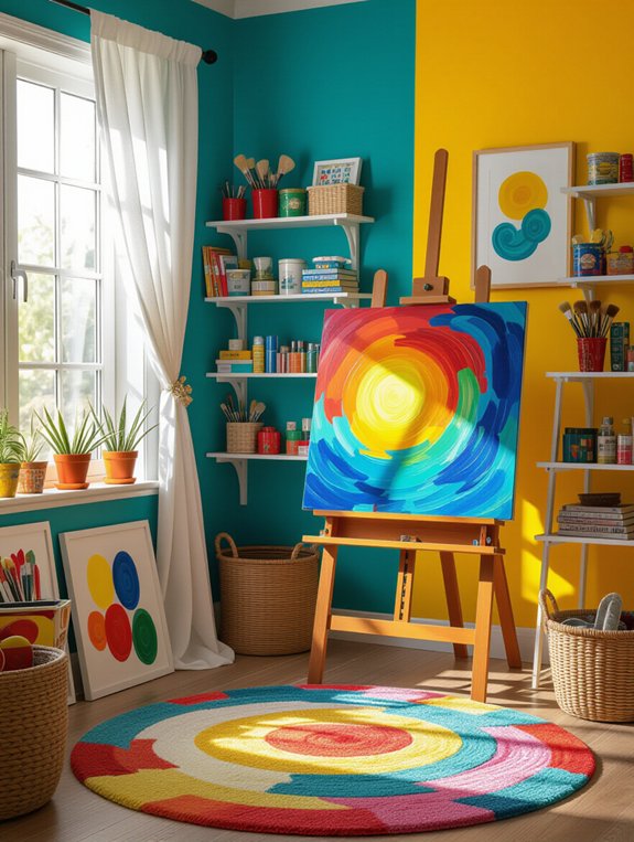 vibrant organized creative space