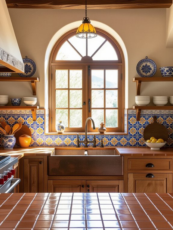 vibrant patterned tile backsplashes