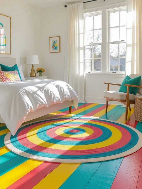 vibrant personalized painted floors