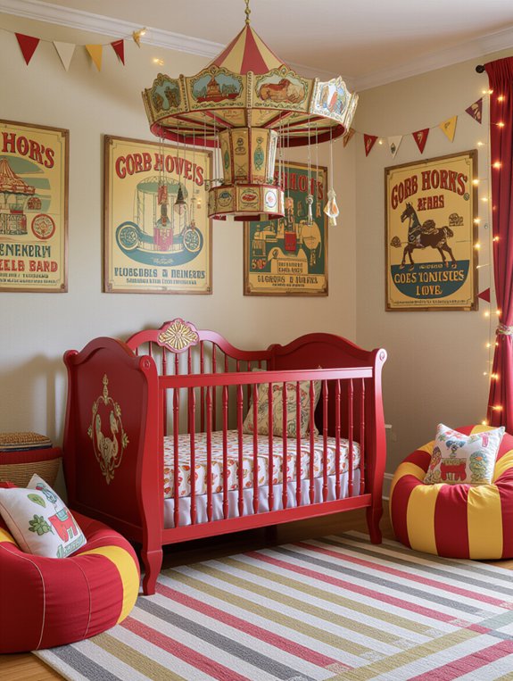 vibrant retro circus nursery