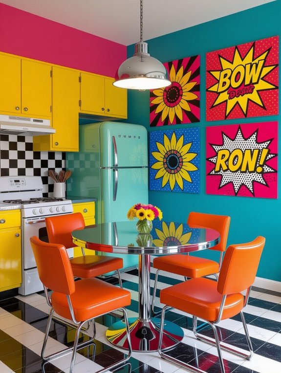 vibrant retro pop art