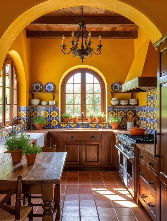 vibrant spanish kitchen colors
