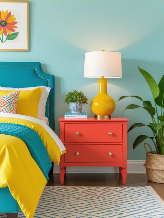 vibrant statement nightstand ideas