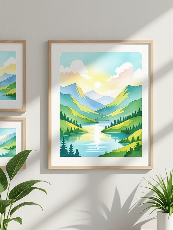 vibrant watercolor landscape decor