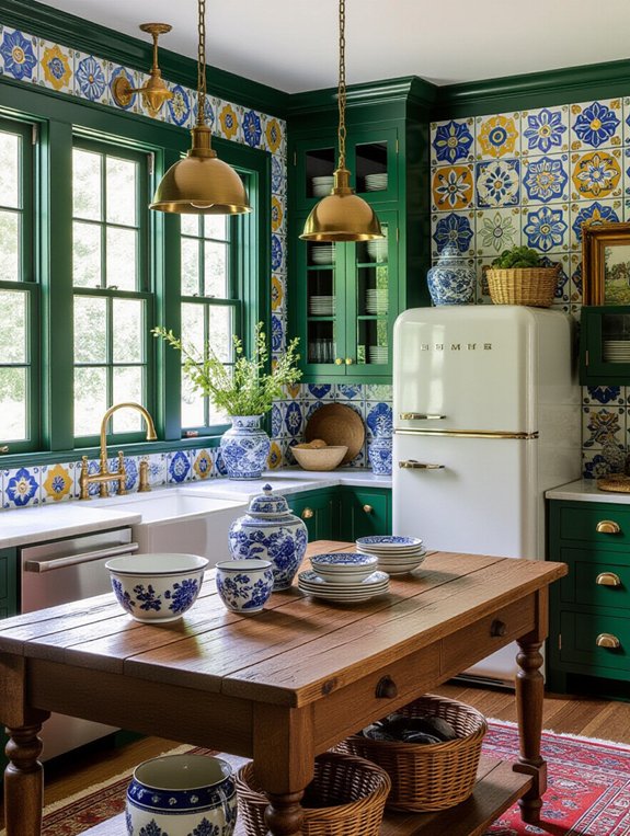 vintage accents enhance kitchens