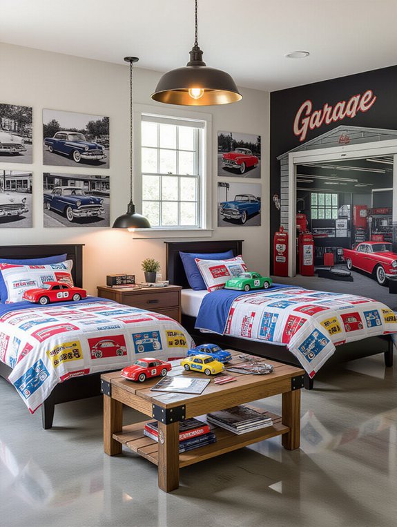 vintage car themed bedroom