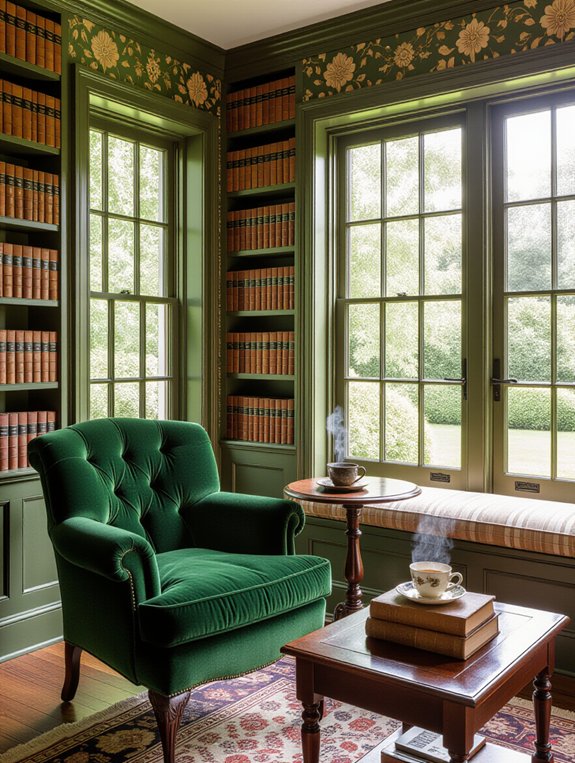 vintage cozy reading space